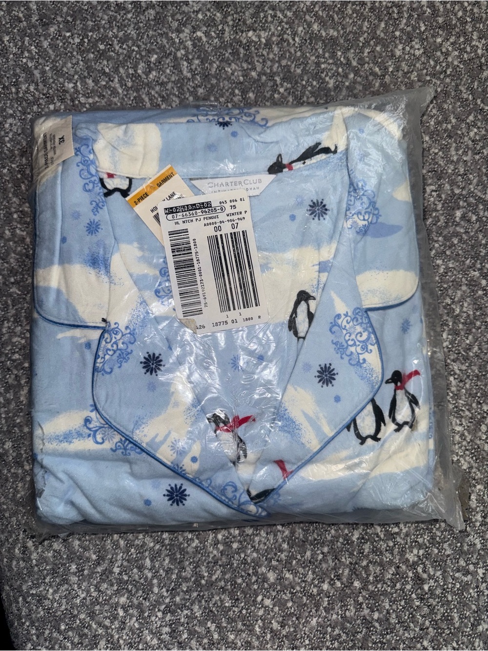 Charter Club Kids Light Blue Penguin Pajama Set